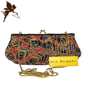 NWT VINTAGE DEADSTOCK LA REGALE Sequin Baguette Evening Bag